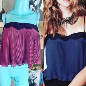 FREE PEOPLE INTIMATELY MAUVE PLUM LACE CHEMISE